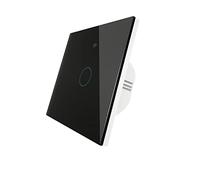 Tocca l'interruttore della luce, Interruttore tattile Smart RF433 aggiornato 2/3 vie Smart Life/Controllo app Tuya, Controllo vocale domestico 1/2/3 Gang(1 Gang Black)