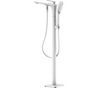 Tocca per doccia da bagno autoportante, rubinetto per doccia a pavimento set di rubinetti a manico singolo rubinetto della vasca da bagno con 2 funzioni doccia a mano Aqiong