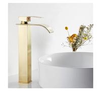 Tocca per guai per la lavandino a Cascata cromata e Nera a Cascata a Cascata a Cascata Morsetto a Portata di Leva del lavandino a Pelo Freddo Tocco di Acqua Calda (Oro Spazzolato A)