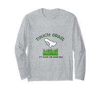 Tocca Un po 'di Erba è Buono per la Tua Anima Touch Grass Meme Maglia a Manica