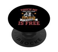 Toccami e la tua prima lezione di boxe è un pugile combattente gratuito PopSockets PopGrip Adesivo