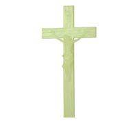 Toccare - Crocifisso da parete cattolico luminoso, si illumina al buio, 20 x 10 cm