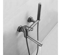 Tocchette per doccia per la doccia a parete vano da bagno miscelatore per doccia set da cucciolo girevole bambola vasca di riempimento nero tocco nero, con tubo doccia (pistola grigio con tubo