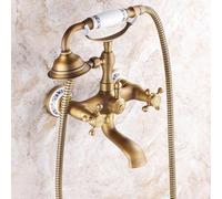 Tocchi di doccia per miscelatore montato a parete retrò kit doccia a doppia leva antichi neri con doccia portatile Elegante aggiornamento del bagno elegante LWX