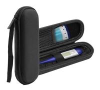 TOCCOOL Custodia rigida per termometro, borsa da viaggio antiurto per termometro digitale orale, custodia protettiva impermeabile con tasca in rete, cinturino da polso per tamponi e accessori (nero)