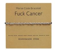 Toced 2 paia di braccialetti Morse Code placcati in argento con perline su cordoncino di seta, braccialetto dell'amicizia regalo con biglietto di significato, messaggio segreto regalo per amici