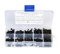 Tocekat 300 Pezzi Viti Esagonali Set con Immagazzinaggio M2,5 x 3-20 mm | Set di Viti a Testa Svasata con Esagono Incassato, Vite a Esagono Incassato Nere per la Casa o la Riparazione