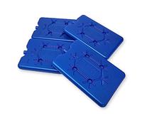 ToCi Set di 4 mattoncini refrigeranti da 200 ml ciascuna, elementi di raffreddamento piatti blu per borsa termica e refrigerante, cuscinetti refrigeranti per alimenti, riutilizzabili e senza BPA