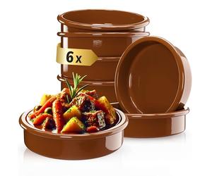 ToCi - Set di 6 scodelle colorate per tapas, in terracotta mediterranea, da dessert, diametro 11,5 cm, prodotto tradizionale della Spagna, 175 ml