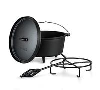 ToCis Big BBQ DO 9 Dutch Oven | 12" Forno olandese in ghisa | pretrattato con olio di soia| con sollevatore coperchio et supporto coperchio | con piedi