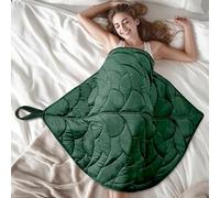 Tociwih Coperta peso 3,2 kg per adulti - sonno profondo e migliore riposo - Coperta in velluto di cristallo 100 x 70 cm per relax, riposo e come coperta da viaggio, verde