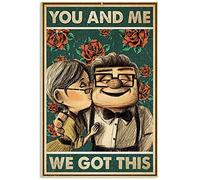 TOCMANE Targa in metallo con scritta "Carl and Ellie You and Me We Got This - Decorazione da parete per bar, pub, caffetteria familiare, grotta per amici e familiari, 20,3 x 30,5 cm