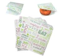 Tocnvoe - 100 Pezzi di Carta Alimentare Anti Grasso, 19x17 cm, Modelli Lettera Verde, Durevole, Resistente All'umidità e al Grasso, Sacchetto di Carta per Panini, Hamburger, Snack
