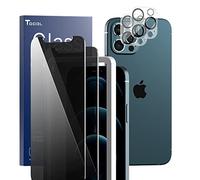 TOCOL 4 Pezzi Privacy Pellicola Protettiva Compatibile con iPhone 12 PRO Max 5G 6.7 Pollice, 2 Pezzi Vetro Temperato + 2 Pezzi Pellicola Fotocamera HD Schermo Pellicola 9H Durezza Senza Bolle