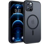 TOCOL Cover Magnetica per iPhone 12 Pro 6,1 Pollic, Compatibile con MagSafe, Custodia Antiurto Traslucida Opaca, Nero