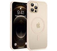 TOCOL Cover Magnetica per iPhone 12 Pro 6,1 Pollic, Compatibile con MagSafe, Custodia Antiurto Traslucida Opaca, Titanio Sabbia