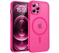 TOCOL Cover Magnetica per iPhone 12 Pro Max 6,7 Pollic, Compatibile con MagSafe, Protezione Fotocamera Integrata, Custodia Antiurto Traslucida Opaca, Rosa Caldo