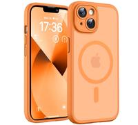 TOCOL Cover Magnetica per iPhone 13 6,1 Pollic, Compatibile con MagSafe, Protezione Fotocamera Integrata, Custodia Antiurto Traslucida Opaca, Arancione