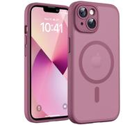 TOCOL Cover Magnetica per iPhone 13 6,1 Pollic, Compatibile con MagSafe, Protezione Fotocamera Integrata, Custodia Antiurto Traslucida Opaca, Prugna
