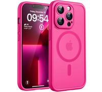 TOCOL Cover Magnetica per iPhone 13 Pro 6,1 Pollic, Compatibile con MagSafe, Protezione Fotocamera Integrata, Custodia Antiurto Traslucida Opaca, Rosa Caldo