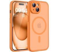 TOCOL Cover Magnetica per iPhone 14 6,1 Pollic, Compatibile con MagSafe, Protezione Fotocamera Integrata, Custodia Antiurto Traslucida Opaca, Arancione