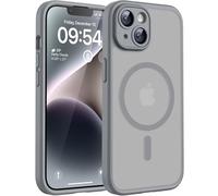 TOCOL Cover Magnetica per iPhone 14 6,1 Pollic, Compatibile con MagSafe, Protezione Fotocamera Integrata, Custodia Antiurto Traslucida Opaca, Titanio Grigio