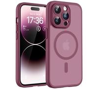 TOCOL Cover Magnetica per iPhone 14 Pro Max 6,7 Pollic, Compatibile con MagSafe, Protezione Fotocamera Integrata, Custodia Antiurto Traslucida Opaca, Prugna