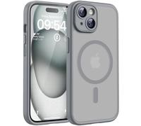 TOCOL Cover Magnetica per iPhone 15 6,1 Pollic, Compatibile con MagSafe, Protezione Fotocamera Integrata, Custodia Antiurto Traslucida Opaca, Titanio Grigio