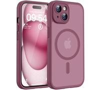 TOCOL Cover Magnetica per iPhone 15 6,1 Pollic, Compatibile con MagSafe, Protezione Fotocamera Integrata, Custodia Antiurto Traslucida Opaca, Prugna