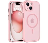 TOCOL Cover Magnetica per iPhone 15 Plus 6,7 Pollic, Compatibile con MagSafe, Protezione Fotocamera Integrata, Custodia Antiurto Traslucida Opaca, Rosa Chiaro