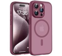 TOCOL Cover Magnetica per iPhone 15 Pro Max 6,7 Pollic, Compatibile con MagSafe, Protezione Fotocamera Integrata, Custodia Antiurto Traslucida Opaca, Prugna