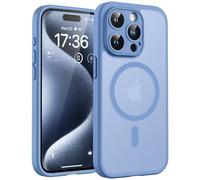 TOCOL Cover Magnetica per iPhone 15 Pro Max 6,7 Pollic, Compatibile con MagSafe, Protezione Fotocamera Integrata, Custodia Antiurto Traslucida Opaca, Blu Chiaro