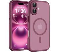 TOCOL Cover Magnetica per iPhone 16 6,1 Pollic, Compatibile con MagSafe, Protezione Fotocamera Integrata, Custodia Antiurto Traslucida Opaca, Prugna