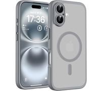 TOCOL Cover Magnetica per iPhone 16 6,1 Pollic, Compatibile con MagSafe, Protezione Fotocamera Integrata, Custodia Antiurto Traslucida Opaca, Titanio Grigio