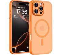 TOCOL Cover Magnetica per iPhone 16 Pro 6,3 Pollic, Compatibile con MagSafe, Protezione Fotocamera Integrata, Custodia Antiurto Traslucida Opaca, Arancione