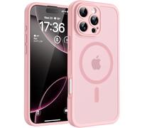 TOCOL Cover Magnetica per iPhone 16 Pro Max 6,9 Pollic, Compatibile con MagSafe, Protezione Fotocamera Integrata, Custodia Antiurto Traslucida Opaca, Rosa Chiaro