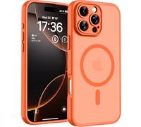 TOCOL Cover Magnetica per iPhone 16 Pro Max 6,9 Pollic, Compatibile con MagSafe, Protezione Fotocamera Integrata, Custodia Antiurto Traslucida Opaca, Arancione