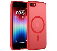 TOCOL Cover Magnetica per iPhone SE 3/2 (2022/2020), iPhone 8/7 4,7 Pollic, Compatibile con MagSafe, Custodia Antiurto Traslucida Opaca, Rosso
