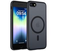 TOCOL Cover Magnetica per iPhone SE 3 2 (2022,2020), iPhone 8 7 4,7 Pollic, Compatibile con MagSafe, Custodia Antiurto Traslucida Opaca, Nero