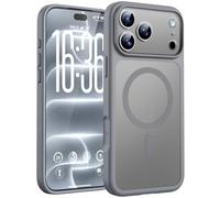 TOCOL Cover per iPhone 18 Pro, Compatibile con MagSafe, Titan Gray | Anello Magnetico Incorporato, Protezione Fotocamera Integrata & Tasto Fotocamera, Custodia Traslucida Opaca Antiurto Militare