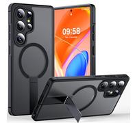 TOCOL Custodia opaca con supporto per S25 Ultra 5G, 18N magnetica, adatta per MagSafe, cover posteriore sottile traslucida per custodia S25 Ultra (nero)