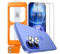 TOCOL Pellicola Vetro Temperato per iPhone 16 con Pellicola Fotocamera, Rimozione Automatica Della Polvere, Senza Bolle, Anti-Impronte, Durezza 9H, Copertura Completa, Trasparente