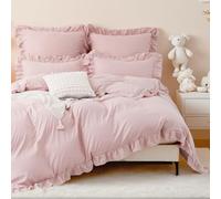 TOCOMOA Set di biancheria da letto con volant, 135 x 200 cm, 2 pezzi