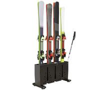 TOCRETOARE Portasci in metallo resistente, supporto autoportante per 4 paia di sci, supporto da pavimento per sci, organizer da pavimento per snowboard per garage e casa