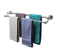TocTen Doppia barra portasciugamani da bagno - spesso in acciaio inox SUS304 per bagno, accessori da bagno, doppia asta porta asciugamani resistente da parete (cromato, 76 cm)