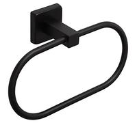 TocTen Portasciugamani ad anello per le mani, spesso in acciaio inox SUS304, resistente, unico, ovale, da parete, per bagno, cucina, lavello (nero opaco)