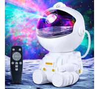 TOCVEOE Proiettore Astronauta Galaxy, Luci Stella Notturna per Atmosfera Relax, 8 Nebulose e 2 Stelle Timer 1h/2h Luminosità e Velocità Regolabile Telecomando, Decorazione per Camera da Letto Feste