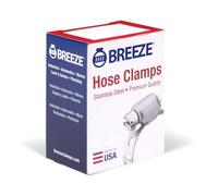 TOCYORIC Breeze Miniature Stainless Steel Hose Clamp, Worm-Drive, SAE Size 10, 9/16" to 1-1/16" Diameter Range, 5/16" Band Width (Pack of 10)