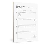 Todaisy Paper Kids Bible Study Notepad with SOAP Method - 5.5 x 8.5 Children's Devotional Journal, 50 Tear-Off Sheets - Bible Study Kit - Simple Sunday School Lesson Prep & Scripture Study