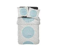 TODAY 012288 Hello Disegno Good Vibes Parure di Letto 2 Persone + 2 federe Cotone Bianco/Nero/Blu 220 x 240 cm